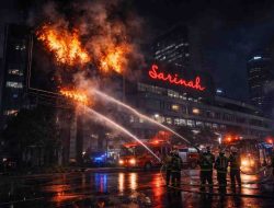 Papan Billboard di Gedung Sarinah Terbakar, Api Berhasil Dipadamkan