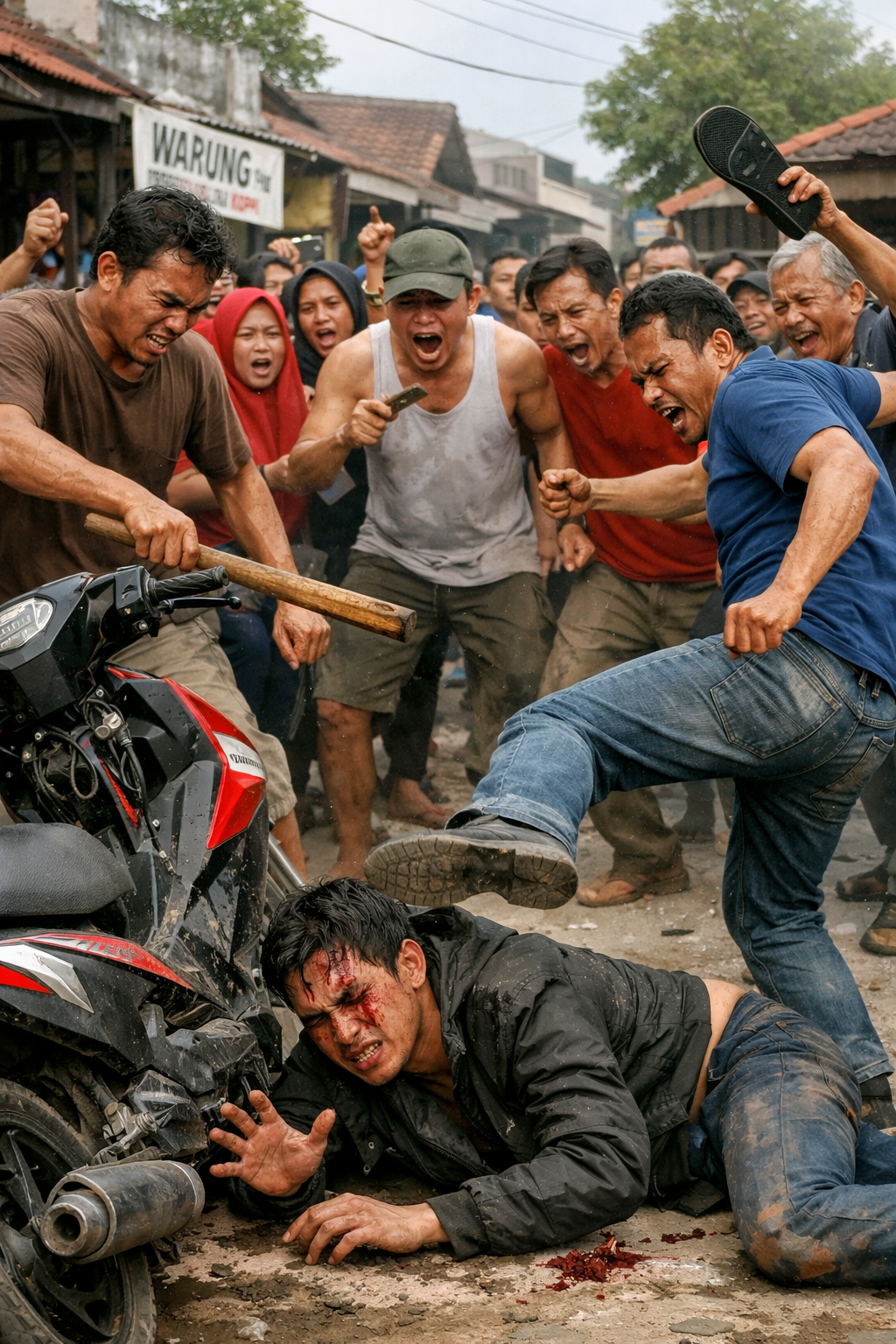 ilustrasi pria curi motor