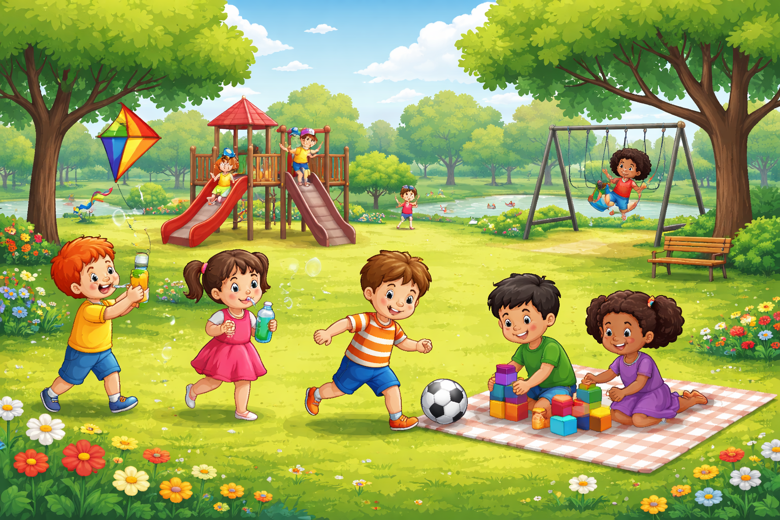 gambar ilustrasi anak-anak bermain