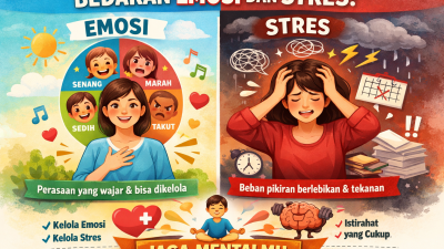 ilustrasi bedakan emosi dan stres jaga mentalmu