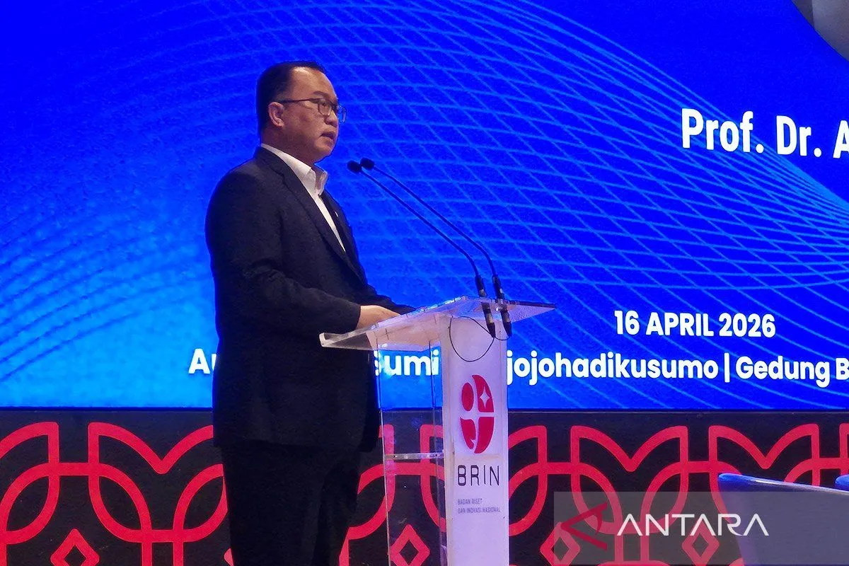 Kepala Badan Riset dan Inovasi Nasional (BRIN) Arif Satria dalam kegiatan BRIN Goes To Industry III di Jakarta, Kamis (16/4/2026). ANTARA/Sean Filo Muhamad/am.