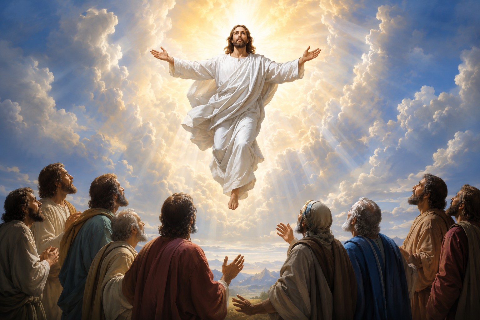 Ilustrasi Kenaikan Yesus Kristus.