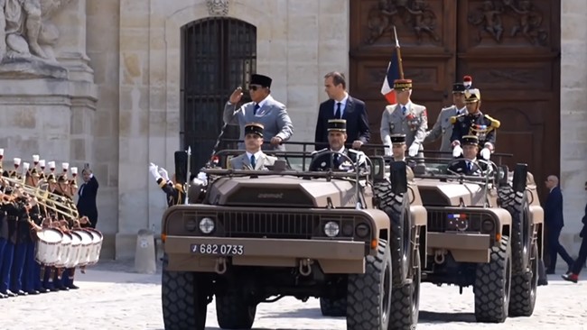 Presiden RI Prabowo Subianto memulai kunjungan kenegaraan di Paris, Prancis pada Kamis (28/5). (Tangkapan Layar YouTube @Sekretariat Presiden)