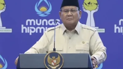 Tangkapan layar - Presiden Prabowo Subianto ketika membuka Munas XVIII HIPMI di Bandar Lampung, Provinsi Lampung, Rabu (10/6/2026). ANTARA/Prisca Triferna